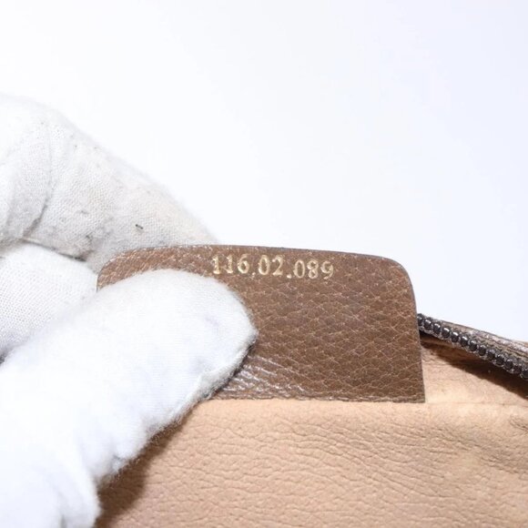 GUCCI GG Supreme Web Sherry Line Bag PVC Beige Gold 116 02 089 Auth BA4187 - Picture 11 of 16